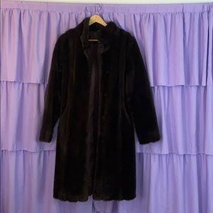 Faux mink 3/4 length coat